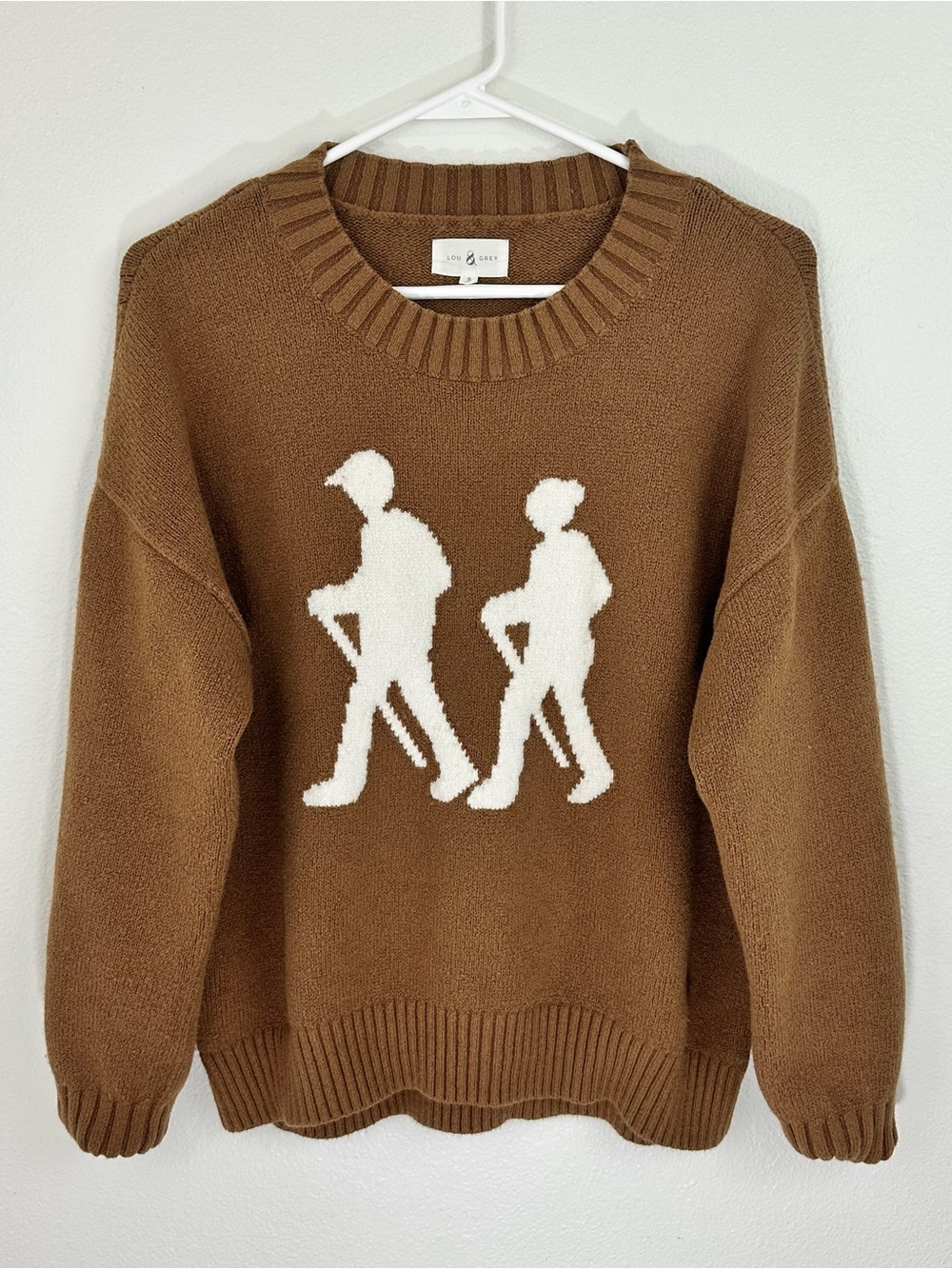 Lou & Grey Hiker Graphic Sweater | Cozy Knit Pullover Size Small | Cozycore